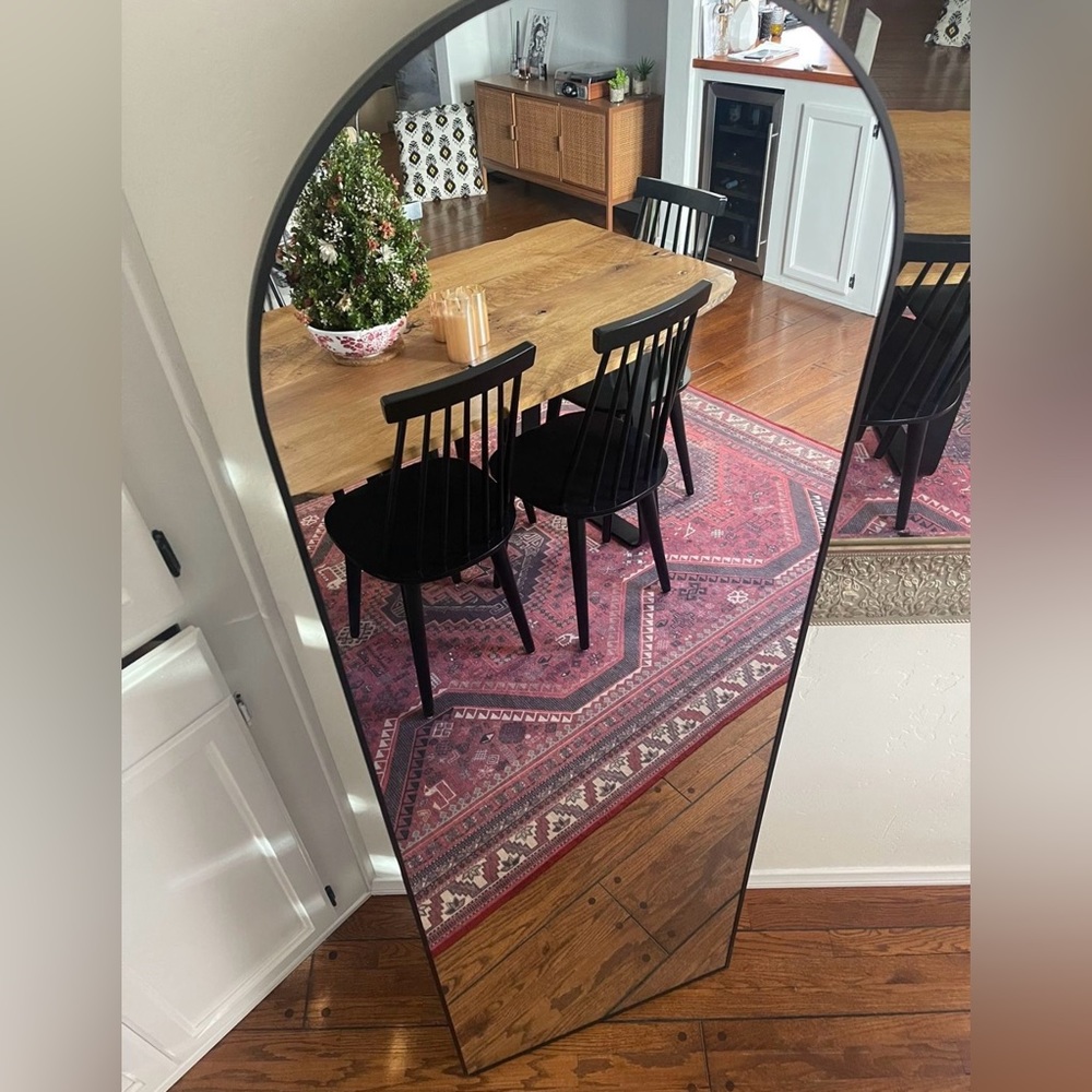 NEW West Elm Full Length Arched Black Framed Boho Floor / Wall Mirror 65" x 24" - Picture 9 of 12
